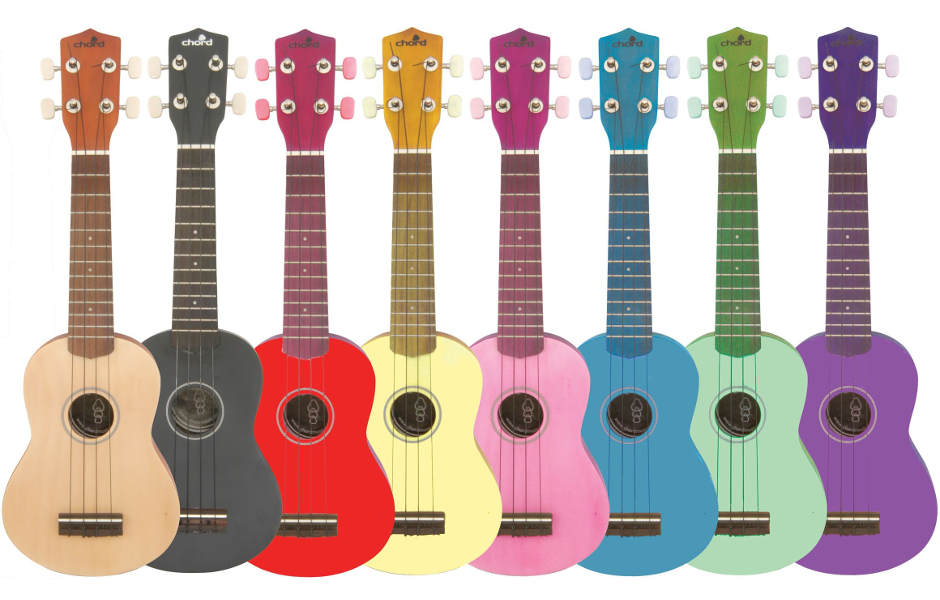 A rainbow of ukuleles
